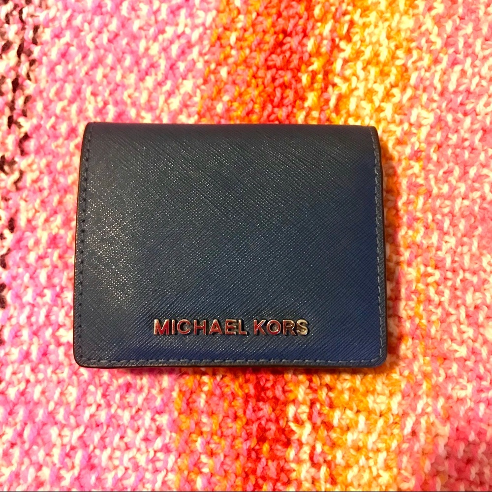 Michael Kors Blue Bifold Snap Wallet